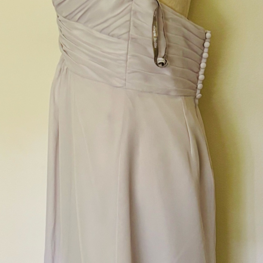 NWT Alfred Angelo Sz 14 Light Grey Sweetheart Halter Formal Bridesmaid Dress - Picture 7 of 13